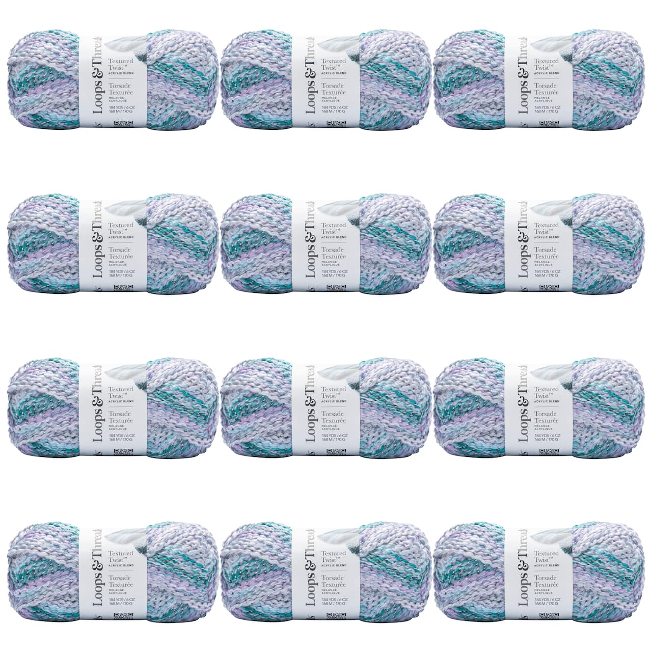 12 Pack: Textured Twist™ Yarn by Loops & Threads®